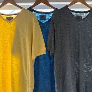 Cooper Jones Supply T Shirts Mens XXL LOT of 3 Slub Cotton Thin Marled V Neck